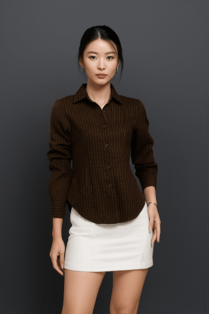 Blouse Stripe Wanita Lengan Panjang – Kemeja Fitted Stylish Kantoran & Casual