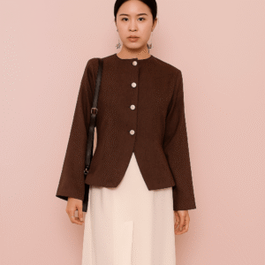 Blazer Semi Wool Wanita – Ailee Top Korean Style Elegan & Hijab Friendly