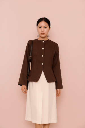 Blazer Semi Wool Wanita – Ailee Top Korean Style Elegan & Hijab Friendly