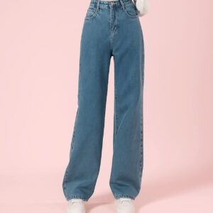 Celana Jeans High Waist Baggy Wanita – Kulot Retro Korean Style Best Seller