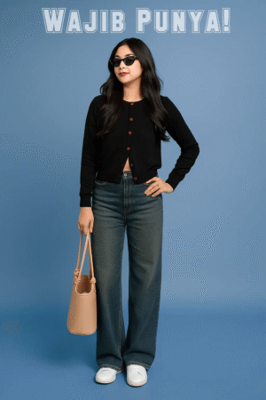 Celana Jeans Oversize Baggy Wanita – Retro Korean Style Best Seller 2025