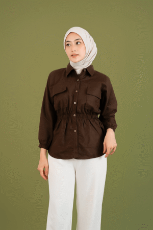 Beena Linen Blouse Wanita Slim Fit Elegan | Atasan Casual Formal Adem Nyaman Sehari-hari