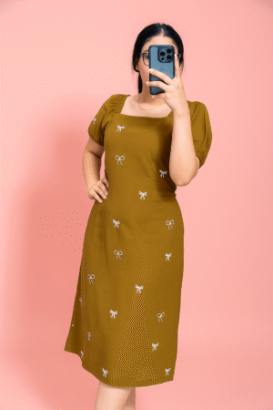 Daster Aqila Rayon Tebal Adem Serut Busui | Dress Tidur Panjang Motif Pita Nyaman & Modis