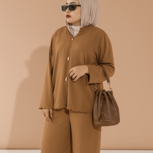 Mazaya Setelan Knit Premium Adem Anti Gerah | Baju Panjang + Celana Kulot Casual Wanita